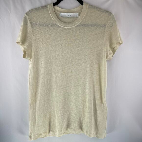 IRO Third Round-Neck Linen T-Shirt Size M - Picture 1 of 14